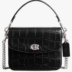Coach Casey and embossed croc leather satchel